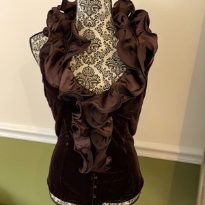Velvet Ruffle Blouse